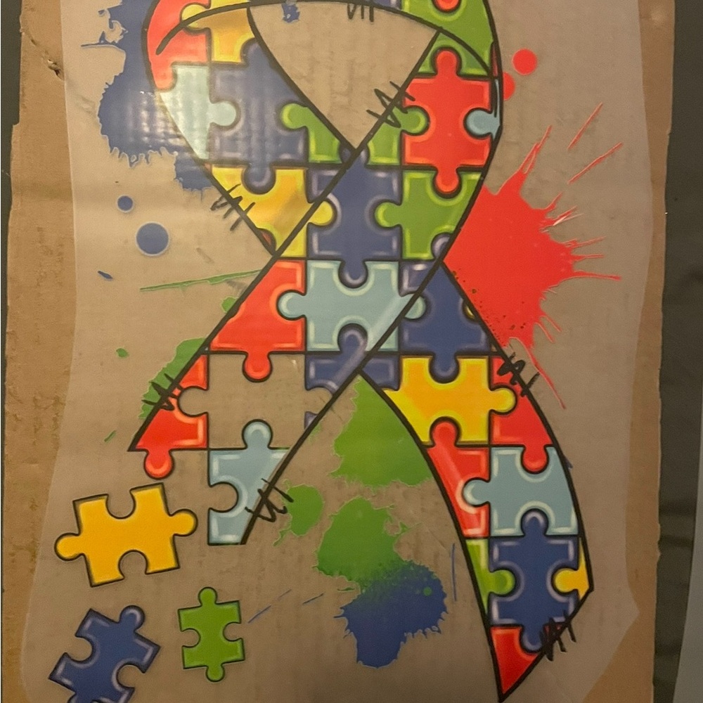 Colorful Puzzle Ribbon decal